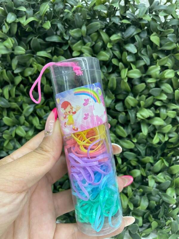 150 Peças Bolsa de Liguinha com  Elástico De Cabelo Feminino Descartável Multicolorido