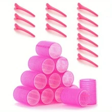 24pcs Natural Wave Hair Styling Kit, Including 12pcs Curling Rods And 12pcs Hair Clips - Ideal For Medium To Short Hair - Create Charming Curls And Waves ,Hair Rollers,Heatless Curls,Hair Curler,Hair Products And Accessories For Barber Salon Beauty Travel Essentials