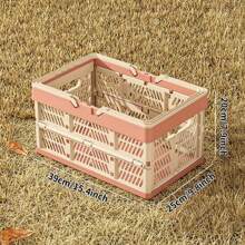 1 pieza Cesta de picnic plegable para exteriores, caja organizadora. Cesta plegable y apilable con contenedores de plástico para picnics. Gran capacidad como cesta de compras para supermercado, tienda minorista, camping.