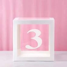 Cajas de globos blancos, con letras para Baby Shower, 1 caja con 1 letra o 1 juego de 4 cajas y letras B-A-B-Y, decoraciones de fiesta de baby shower para fiestas de cumpleaños, cajas de globos transparentes, bloques claros para fiestas de cumpleaños, duchas nupciales, revelación de género, decoraciones de cajas de globos