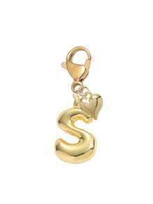 Bubble Letter Cute Necklace Pendant, Bag Charm - Lucky Crystal Pendant With Golden Heart Pendant, Letter A-Z, Shiny Alloy Bag Backpack Keychain - Perfect Gift For Birthday And Special Occasions, Keychain Bag Backpack Car Charm, Gift For Women And Girls, Wallet And Handbag Accessories. Small Gift For Women On Birthday, Valentine's Day, Mother's Day. - Gold - View 17