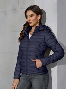 Chaqueta minimalista para mujer Risissida para exteriores en otoño, con capucha y bolsillos, adecuada para ir al trabajo y abrigo de invierno de ocio para mujeres