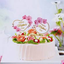 12个母亲节快乐蛋糕装饰插牌，妈妈字样蛋糕装饰，粉色，母亲节派对蛋糕装饰 - 彩色 - 查看 7
