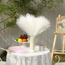 5/10/20 件黑色仿蒲苇人造芦苇蓬松人造假花波西米亚风格装饰，适用于婚礼派对装饰、居家客厅卧室装饰、花瓶布置、DIY 摄影道具、假植物、秋季装饰、房间、书桌、花园装饰、房间、情人节、生日毕业礼物、秋季装饰、秋季