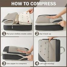 6 件立方体旅行轻便行李包装储物盒旅行配件可扩展储物盒旅行必需品套装