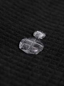 黑色纯色防水弹力弧形椅子包椅套防污化妆椅套靠背一体式现代北欧ins椅套家用椅套 - 黑色 - 查看 8