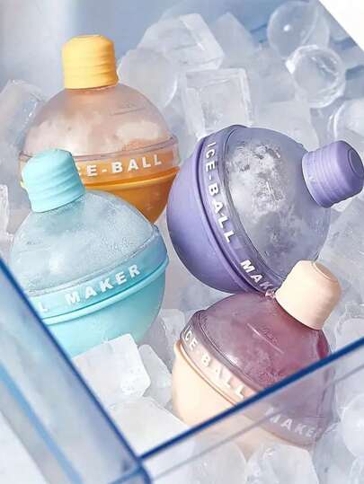 冰球模具，冰球模具，糖果色冰块模具，硅胶冰块模具，球形冰块模具，圆形冰块模具，可重复使用饮料冰球模具