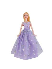 1pc 30cm Bride Doll Wedding Dress, Cute Plaything With Long Train