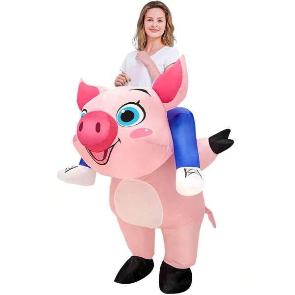 Disfraz inflable de cerdo para adultos, disfraces inflables para mujeres y hombres - Disfraz de cerdo montable para Halloween, carnaval, Navidad y fiestas, disfraces hinchables