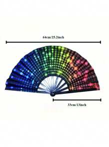 1 pièce Éventail à main arc-en-ciel, Éventail holographique, Grand éventail pliant, Éventail de fierté, Éventail de spectacle, Éventail de mariage/fête/cadeau, Éventail magique 3D transparent, Fournitures scolaires style européen et américain coloré éventail Kung Fu, Rentrée scolaire