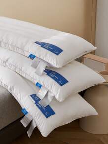 Kiss Dear 2pcs Full Size White Dual Pillow With Ergonomic Neck Support, Made Of Ultra-Soft Renewable Fiber Down, Conforms To Neck Curve For Beds And Sofas, Home Decor, Bedding, Sleeping & Body Pillows