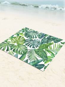 1pc New Tropical Style Beach Blanket Rectangle Lightweight Outdoor Multi-Purpose Waterproof Sandproof Tropical Oasis Picnic Rug Beach Essentials