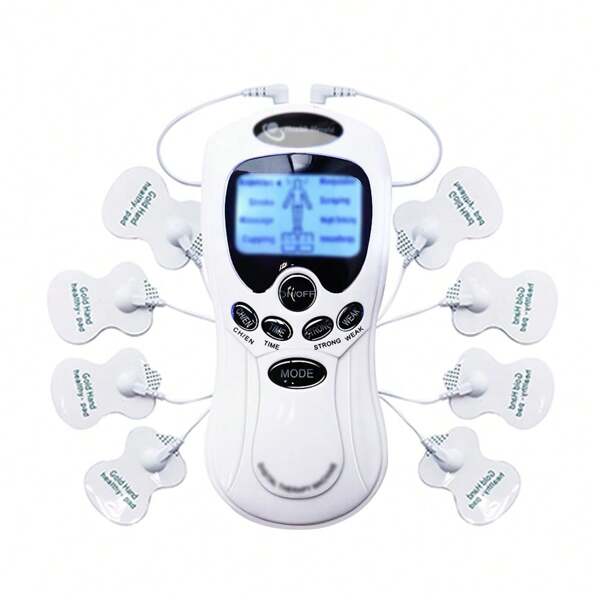 Mejor precio Masajeador fisioterapéutico de 8 modos y 15 intensidades, máquina digital de pulso de meridiano, unidad EMS TENS, estimulador muscular para masaje de Body completo con 8 almohadillas de electrodos