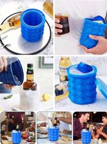 1pc Large Ice Cup With Silicone Ice Cube Tray, Quick Ice Making Bucket