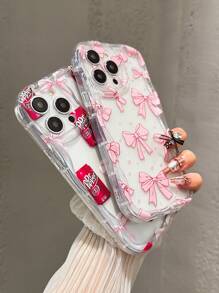 2 sztuki różowy Soda Pop & Bow Wave Edge etui na telefon odporne na wstrząsy kompatybilne z Apple 11, 12, 13, 14, 15, 13 Pro Max, XR, 11 Pro Max, 16 Plus, 13 Pro, 14 Pro
