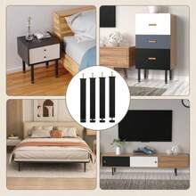 BriSunshine 4 Stück Bettstützbeine, Höhenverstellbare Metall Bettgestell Stützbeine, Bettgestell Lattenrost Stützbeine, Bettgestellfüße mit 4 rutschfesten Pads und Schraubendreher (30-32cm)