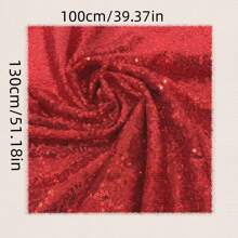 1pc High-Density Sheer Mesh Fabric With Sequin Embroidery, 100% Polyester, Nordic Style, Unbound Edge, Suitable For DIY Party Tablecloth, Table Runner, Hotel Decor, Stage Headpiece, Costume Clothing Material