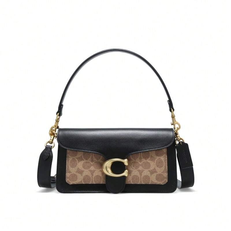 Coach Women's Exquisite Shoulder Handbag Envelope Bag 91215B4OOH - Black With Khaki 91215B4OOH - View 1