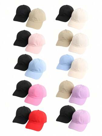 2pcs Women's Solid Color Adjustable Couple Baseball Cap, Unisex Casual Travel Outdoor Sports Cap, Suitable For Cycling, Sightseeing, Travel, Street, Gathering