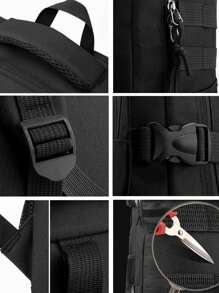 Men's Tactical Backpack, Large Capacity Student Laptop Backpack, Outdoor Multi-Functional Travel Hiking Rucksack Big Bag Camping - Black - View 8