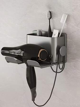 1 件装吹风机支架壁挂式吹风机支架直发器支架吹风机收纳架卫生间吹风机架架子浴室架子