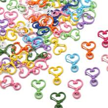 10pcs Strawberry Shaped Candy Colored Painted Spring Key Chains, DIY Phone Straps, Luggage Tags & Accessories - Love Buckle-10pcs - View 6