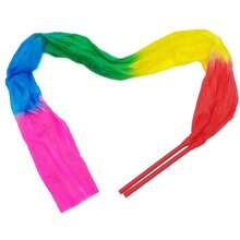 1.5m/2m Dance Streamer Gymnastics Dance Ribbons Belly Dance Real Silk Ribbon Throw Streamer With Rod - Multicolor - View 14