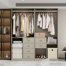 Hot New Multifunctional Partition Design Set Hanging, Storage, Shelves, Shoe Racks, In One Of The Wardrobe Storage System Combination Wardrobe Set, Large Storage Space Design, Stylish Simple And Generous, High Sense Of Full, Both Durable And Practical!