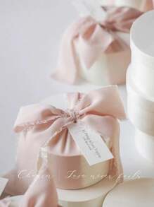 1 卷/6 码粉色、白色、绿色马卡龙色雪纺丝带，撕边，适用于婚礼请柬、新娘花束、礼盒包装、家居装饰 DIY 蝴蝶结、礼品包装 - 彩色 - 查看 8