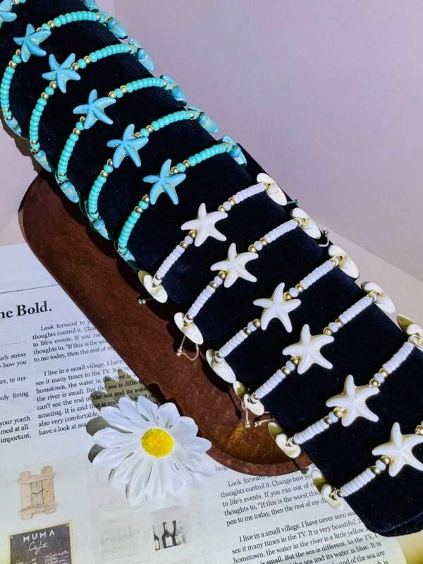 Set de 12 pulseras de estilo bohemio con cuentas - Concha de mar colorida y perla, adecuado para la playa de verano, uso diario, multiuso, regalo perfecto para damas de honor, mujeres, maestras, madres, graduadas, Día de la Madre