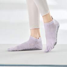 1 Pair Women's Spring Yoga Non-Slip Specialized Five Finger Pilates Socks For Indoor Yoga Training - Multicolor - View 2