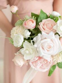 25 piezas de flores artificiales con aspecto real, rosas de espuma antigua con tallos para manualidades, ramos de boda, centros de mesa de baby shower, arreglos florales, decoración de mesas de fiesta y decoración del hogar