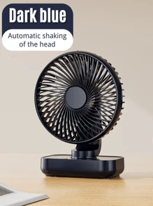 Ventilador pequeño con movimiento oscilante, ventilador de escritorio para dormitorio de estudiantes, con luz, sonido y carga USB, práctico mini ventilador eléctrico para el hogar