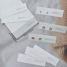 25/50/100Pcs Earring Presentation Cards With "Thank You" Printed On Them, Earring Classic White Jewelry Holder, Retail Packaging - Label - View 4