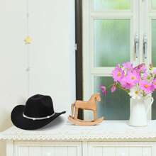 Womens Shiny Rhinestone Cowgirl Hat Wide Brim Western Jazz Cowgirl Hat Themed Party Cap - Black - View 4