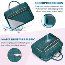 NEWHEY 17.3 Inch Laptop Bag, Women's Briefcase, Waterproof Laptop Shoulder Bag, Large Capacity Laptop Bag, Suitable For Work, Business, Office, Travel And College - Dark Green - View 4