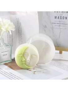 Moon-Shaped Face Silicone Candle Mold With Unique Design