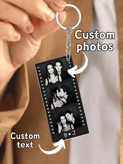 1개 맞춤형 사진 키체인, 개인화된 사진 펜던트, 독특한 기념품, 맞춤형 사진 키체인, 친구, 가족, 생일, 부활절, 발렌타인데이 선물, 개인화된 선물, 커플 선물, 가정, 사무실, 자동차 키에 적합, 그를 위한 발렌타인데이 선물, 남자친구 선물, 개인화된 액세서리, 백팩 펜던트