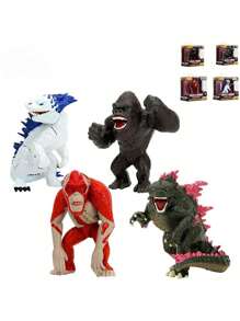 Burago Monster gegen Kong 2 Legierung Spielzeug Ornamente, König Kong Narbe König Schnee Dämon Figur, perfektes Weihnachts-/Geburtstagsgeschenk für Sammler, Schreibtisch Ornamente