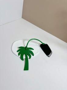 1 bucată de culoare solidă PU Minimalist Drăguț Interesant Plant Palmier Breloc mașină Pandantiv, potrivit pentru cupluri, studenți, bărbați și femei, ideal pentru geantă de umăr, geantă de mână, rucsac, vacanță, călătorie, cadou pentru iubită, mamă