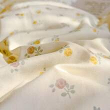 3pcs/4pcs Premium Washed Cotton Double Gauze Printed Bedding Set, Student Dormitory 3-Piece Set