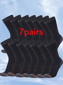 7Pairs Men's Thick Terry Cushioned Mid-Calf Sport Socks For Outdoor Hiking, Trekking, Running - Multicolor - View 3