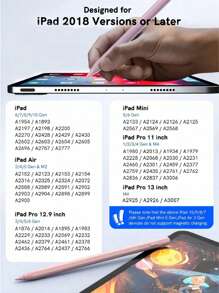 兼容 Apple Pencil 电容式触控笔，防误触，多种颜色可选，磁吸式设计，专为最新款 Apple 平板电脑打造，适用于 Pro、Mini、6、Air（2025、2024、2023、2022、2021、2020、2019、2018），兼容 Apple Pencil，笔电池容量 90mAh。 - 彩色 - 查看 7