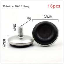 16/32PCS 30 Bottom M6 Adjustable Screw Furniture Legs Display Cabinet Foot Pad Sofa Table Foot Pad Rack Screw Pad Support Foot - Black - View 15