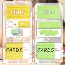 1000PCS Colored Index Cards, 3x5 Inches Flash Cards With Ring, Lined On Both Side Notecards Ruled Study Card Flashcards Heavy Note Cards For Studying, Learning, School, College