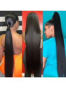 Straight Bundles Human Hair Remy 1 Pc Bundles Human Hair Extensions For Women Natural Black Color - SNatural - View 6