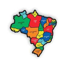 Mini Children's Puzzle Of The Map Of Brazil In Colorful MDF Early Childhood Education - 彩色 - 查看 6