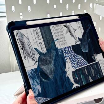 1 件可爱卡通熊、兔子和蝴蝶结双面彩色亚克力水晶透明防摔平板电脑保护壳，兼容 iPad，以及