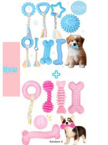 Set de 4 juguetes para masticar de diferentes formas para perros, adecuados para cachorros, lindos juguetes rosas para perros pequeños, juguetes para la dentición de cachorros, suaves y duraderos juguetes interactivos para masticar, para razas pequeñas