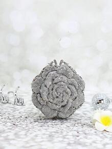 Exquisite Luxurious ROSE Flower Design Gold Color Crystal Evening Bags For Women,Formal Wedding Party Handbag Purse Floral Crystal Handbag, All Handmade Metal Rhinestone Dinner Bags,Vintage Sequin Clutch Wedding Party Prom Bag, Chain Crossbody Evening Purse, Perfect Bride Purse For Wedding, Prom & Party Events,Best Gifts For Ladies - Silver - View 1
